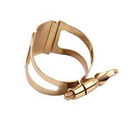 Dilwe Ligadura de Saxofón Tenor, Ligadura Metálica de Ajuste de un Tornillo para Saxofón Alto, con Diseño Compacto para una Fácil Instalación y Tono Completo (GOLD)