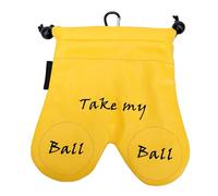 Dilwe Limpiador de Pelotas de Golf, Bolsa de Cuero Sintético Impermeable y Resistente Al Sol con Cordón Ajustable, Capacidad para 10-14 Pelotas, Accesorios para Bolsas de Golf, Regalos