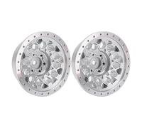 Dilwe Llantas de Rueda RC, Juego de Cubo de Rueda de Aleacin de Aluminio 2pcs para Axial SCX6 1/6 RC Car (Plata