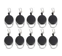 Dilwe Llavero Retráctil Cuerda de Alambre de Acero de 60 CM Porta Carrete Titular de Tarjeta Metal para Uso con Tarjeta de Identificación Exterior(十个一卖-10pcs)
