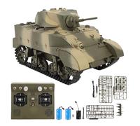 Dilwe M5A1 T ANK 1:16 Juguete de Control Remoto de Escala, Modelo Coleccionable de Ensamblaje de Bricolaje Torreta Elevadora Que Gira 360 Grados Versión Eléctrica Dual