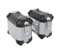 Dilwe Maleta Lateral para Motocicleta, Caja de Almacenamiento Lateral de Aleación de Aluminio de 18 L con Cerradura y Asa, Equipaje Rígido de Liberación Rápida Resistente Al Agua para Conductores