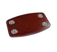 Dilwe Mesa para RV, Tablero de Madera Maciza para Barcos, 23,62 X 14,96 X 1,18 Pulgadas, 4 Portavasos de Acero Inoxidable, Acabado de Pintura de Piano, Panel de Escritorio Extraíble para Comedor de