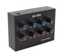 Dilwe Mezclador Estéreo de 4 Canales, Calidad de Sonido Profesional, Compilación de Aleación de Aluminio, Circuitos Avanzados, Respuesta de Frecuencia de 20Hz-20kHz, Opciones de Energía Flexibles