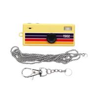 Dilwe Mini Cámara Digital, Cámara Retro con Pantalla a Color Abatible de 0,96 Pulgadas con Flash y Correa para Registros de Vida, Fotografía de Viajes (Yellow)