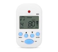 Dilwe Mini Metrónomo Digital, Contador de Ritmos con Clip de Tempo con Doble Salida de Auriculares para Instrumentos de Músicos, Negro, Blanco, Azul, Amarillo y Rojo (WHITE)