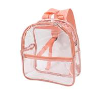Dilwe Mochila Transparente de PVC, Mochila Transparente Impermeable con Diseño de Cremallera para Viajes Escolares, Playa, Conciertos, Compras, Uso Diario (Rosácea)