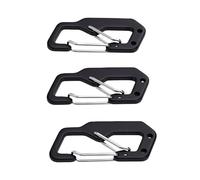 Dilwe Mosquetón de Aleación de Aluminio, Mosquetón de Seguridad de Doble Resorte para Mochilas, Llaveros, Camping, Viajes, con Capacidad de Carga de 12KN (Black)