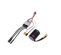 Dilwe Motor sin Escobillas y ESC, Motor de Coche RC de 2600KV con ESC de 75A, Disipador Térmico de Aluminio CNC para Barcos y Camiones RC a Escala 1/10