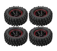Dilwe Neumáticos RC, 4 Piezas, Diseño Resistente, Neumáticos de Goma con Ejes, 6 Hoyos, para RC Crawler, Off-Road Truck, Modelismo, Pruebas en Terrenos Accidentados, 1/10 Escala