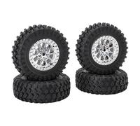 Dilwe - Neumáticos RC de caucho duradero con tracción mejorada para coches RC MN82 LC79, neumáticos de coche con control remoto para varios terrenos con fácil instalación y diseño elegante (Silver)