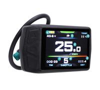 Dilwe Panel de Ciclismo LCD, Botones Externos, Diseño de Retroiluminación, Salida de Plástico ABS 5V500MA, con Puerto de Carga USB, para Controlador KT