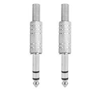 Dilwe Paquete de 2 Adaptadores de Audio de 6,35mm, Acoplador Macho, Conector Jack Recto para Auriculares de Guitarra, Tipo Soldadura (estéreo)