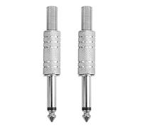 Dilwe Paquete de 2 Adaptadores de Audio de 6,35mm, Acoplador Macho, Conector Jack Recto para Auriculares de Guitarra, Tipo Soldadura (Mononucleosis infecciosa)