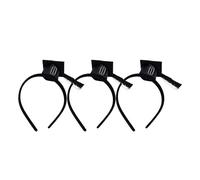 Dilwe Paquete de 3 Diademas para Gorro de Graduación, Mini Aros para el Pelo con Gorro de Soltero con Borlas para Decoraciones de Graduación y Fiesta de Cumpleaños (BLACK)