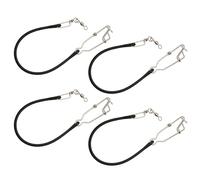 Dilwe Paquete de 4 Cuerdas de Choque para Profundizador, con Broche Giratorio de 360 Grados, Cuerda Amortiguadora de Acero Inoxidable para Configuración de Pesca de Curricán de Aguas (Black)