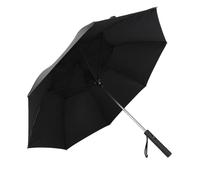 Dilwe Paraguas de viaje con ventilador de refrigeración y banco de energía para eventos deportivos y clima cálido (BLACK)