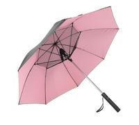 Dilwe Paraguas de viaje con ventilador de refrigeración y banco de energía para eventos deportivos y clima cálido (rosa)