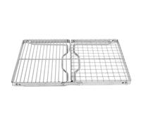 Dilwe Parrilla Portátil Parrilla de Barbacoa Plegable de Acero Inoxidable para Acampar Al Aire Picnics Mochilero Patrón de Rayas de Malla de Doble Uso Engrosado Resistente