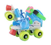 Dilwe Patines de Ruedas Ajustables para Niños, Diseño Profesional con Conexión Directa Al Zapato, Material Resistente Al Desgaste, Talla 18 23 Cm, para Niños y Niñas (Cielo)