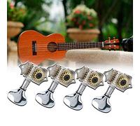 Dilwe Perillas de Cuerda para Ukelele, Juego de 4 Piezas con Accesorios de Repuesto de Metal, para Clavijas de Afinación y Clavijeros de Ukelele (SILVER)