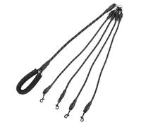 Dilwe Pets Cuerda de Tracción Duradera de 4 Vías para Caminar Al Aire Libre, Correa de Nailon para Perros con de Espuma para Perros Pequeños y Gatos, Negro 4.9 Pies (Cabezas)