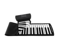 Dilwe Piano de Silicona Enrollable con Altavoz Incorporado 16 Tonos Compatible con Grabación para Niños Teclado de Piano Portátil de 49 Teclas en Blanco y Negro (61 llaves)