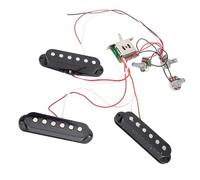Dilwe Pickups de Guitarra Eléctrica Ajustables, Alambre de Cobre, Alta Sensibilidad, Kit de Accesorios para Guitarras de Paneles ST, Negro