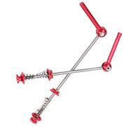 Dilwe Piezas de bicicleta, palanca de liberación rápida de aleación de titanio, 105 mm delantera 145 mm trasera, ideal para bicicletas de montaña (rojo)