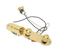 Dilwe Placa de Control de Guitarra con Potenciómetros de Control de Volumen de 250 kΩ, Fácil de Instalar para Registros Musicales, Metal Robusto (GE235 (oro))