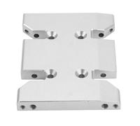 Dilwe Placa Deslizante de Caja de Cambios, Soporte de Transmisión de Alta Resistencia de Aleación de Aluminio para Accesorios de Automóvil SCX10 Pro RC, Mecanizado Fino CNC, Bordes (Silver)