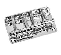 Dilwe Puente de bajo de Metal de 4 Cuerdas, Material Premium para un Tono Hermoso, Construcción Robusta y Firme con Tornillos y Llave Hexagonal para un Fácil Montaje, para bajo (SILVER)
