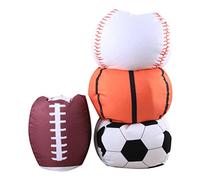 Dilwe Puf de Almacenamiento para Silla, Funda de Puf de Poliéster, Organizador de Juguetes para Niños de 18 Pulgadas con Cremallera, Sostiene Juguetes de Peluche y Pelotas para Sala de Juegos,