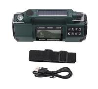 Dilwe Radio de Emergencia, OD Verde IPX3 a Prueba de Agua Manivela Solar Am FM NOAA SW Radio Meteorológica con Pantalla LCD Linterna LED Alarma SOS, para Supervivencia de Emergenc