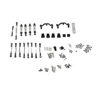 Dilwe RC Car Repuestos Kit, Aleación de Aluminio RC Car Pull Rod Kit Actualizar Repuestos Compatible RC Crawler Accesorios para WPL C24 C14 C14K C24K RC Car (Negro)