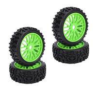 Dilwe RC Neumáticos, 4 Unids 1/8 RC Off Road Coche Ruedas, Alto Agarre Neumático de Goma para Serpiente Srx8 Kyosho MP9 (Green)