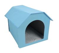 Dilwe Refugio para Mascotas para Todo Tipo de Clima, Casa para Gatos Portátil y Resistente Al Agua para Interiores y Exteriores con Colchón Extraíble para Perros Pequeños y Conejos (Blue)