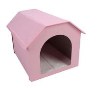 Dilwe Refugio para Mascotas para Todo Tipo de Clima, Casa para Gatos Portátil y Resistente Al Agua para Interiores y Exteriores con Colchón Extraíble para Perros Pequeños y Conejos (Pink)