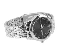 Dilwe Reloj de Cuarzo para Hombre, Diseño de Forma Comercial, Pantalla de Fecha Doble, Reloj de Vestir Luminoso de Acero Inoxidable, con Función Impermeable, para Uso Diario (Correa Plateada y
