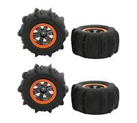 Dilwe Rueda de Playa para Coche RC Neumáticos de Goma Multifunción 4pc para 1/12 1/10 Coche RC, Conducción Estable en Carreteras accidentadas,
