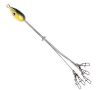 Dilwe Señuelo de Pesca con Cabeza de Paraguas Alabama de 5 Brazos, Señuelo de Plataforma de Paraguas de Plástico Metálico con 5 Cables Giratorios a Presión, (Número 3 (14 X 2,9 X 2 cm /, 1,1