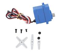 Dilwe Servo impermeable, servo de volante de engranaje metálico de 3 hilos con engranajes de alta precisión y 3 brazos servo, para 1/18 TRX4M