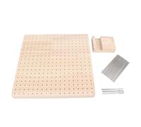 Dilwe Tablero de Bloqueo, Tablero de Bloqueo de Ganchillo de Madera de Caucho con 20 Clavijas de Acero Inoxidable para Granny Squares, Diseño Portátil de 9,3 X 9,3 Pulgadas, Ideal para Viajes y