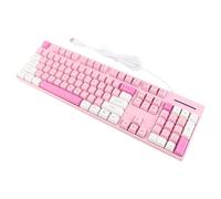 Dilwe Teclado Colorido para Juegos con Cable con 3 Teclas de Colores Vibrantes para 7 8 10 11 OS X - Teclado Empresarial con Interfaz USB para GamerProfessional - Material ABS 104 Teclas (Tipo 1)