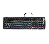 Dilwe Teclado mecánico para Juegos de tamaño Completo, Teclado galvanizado de Estilo Retro de 104 Teclas, Teclado USB con Cable retroiluminado para PC Gamer Computer Laptop