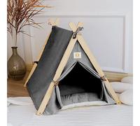 Dilwe Tienda para Mascotas Suave y de Gran Espacio para Perros y Gatos, Estable Duradera para Uso en Interiores, Color Gris (Gray)
