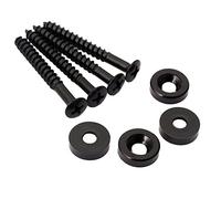 Dilwe Tornillos para Cuello de Guitarra, 4 Piezas, Casquillos de bajo Eléctrico, Casquillos de Unión, Accesorios de Montaje de Metal para Kit de Construcción Luthier DIY (BLACK)