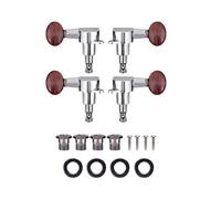 Dilwe Ukulele String Clavijas de Afinación, 2L2R Plata Cerrada Sintonizadores de Bloqueo Red Round Machine Head para Ukulele 4 String GuitarrasAccesorios para Ukelele