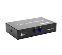 Dilwe Video Selector Switcher Box, 2 In 1 out VGA Monitor VGA Splitter, Sincronización de Datos VGA Switcher Splitter para computadora, PC, computadora portátil, Escritorio, Monitor