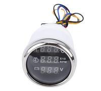 Dilwe Voltímetro de Velocidad de Temperatura del Agua 52 Mm ABS 316 Pantalla de Retroiluminación Digital de Acero Inoxidable Medidor 3 en 1 para RV Camión Barco Yate con Monitoreo de Voltaje RPM de
